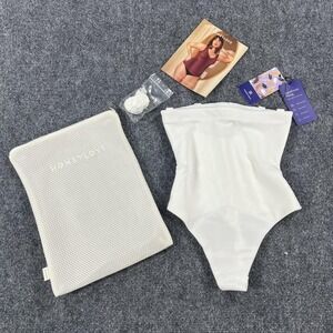 Honeylove SuperPower Thong Shapewear Womens XS White Seamless Sculpting
